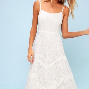 Lulus white lace maxi dress